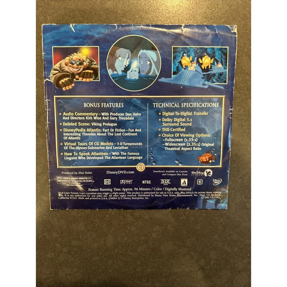 Atlantis The Lost Empire The Lost Games PC Game CD-ROM VTG‎ Disney Big Box
